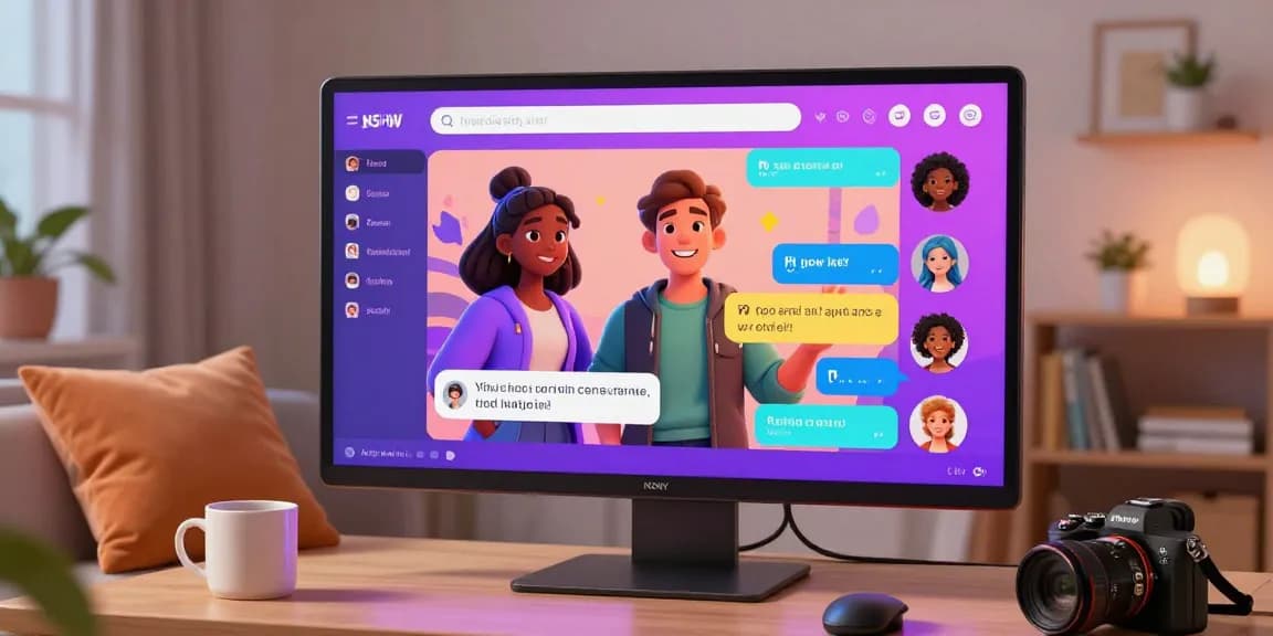 Engaging character AI NSFW experience with immersive avatars and cozy home office.